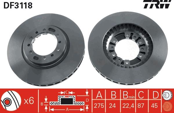 TRW DF3118 - Disc frana aaoparts.ro