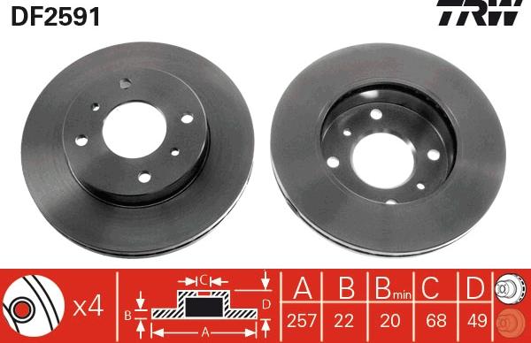 TRW DF2591 - Disc frana aaoparts.ro