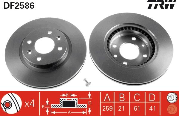 TRW DF2586 - Disc frana aaoparts.ro