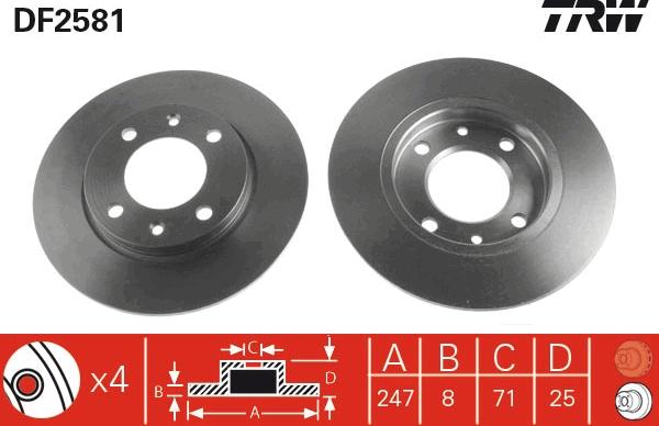 TRW DF2581 - Disc frana aaoparts.ro