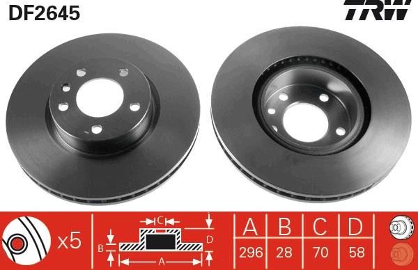 TRW DF2645 - Disc frana aaoparts.ro