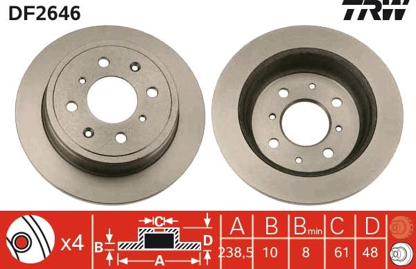 TRW DF2646 - Disc frana aaoparts.ro