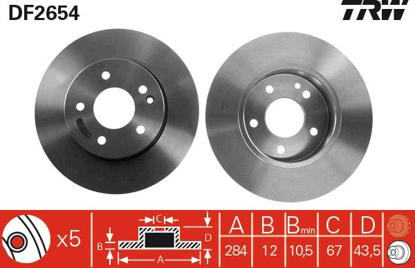 TRW DF2654 - Disc frana aaoparts.ro