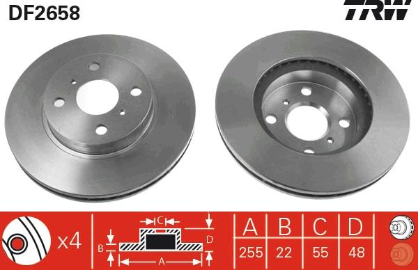 TRW DF2658 - Disc frana aaoparts.ro