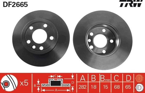 TRW DF2665 - Disc frana aaoparts.ro