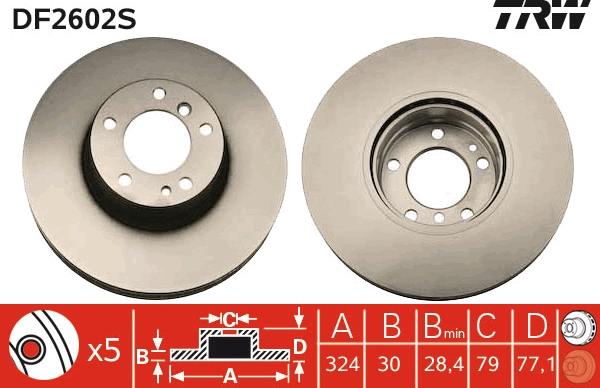 TRW DF2602S - Disc frana aaoparts.ro