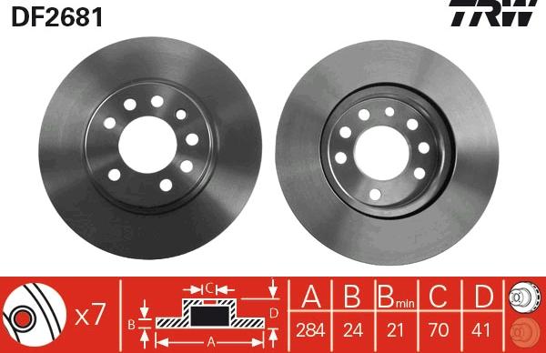 TRW DF2681 - Disc frana aaoparts.ro