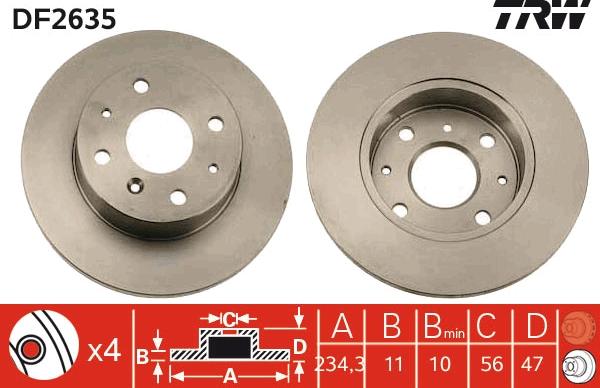 TRW DF2635 - Disc frana aaoparts.ro