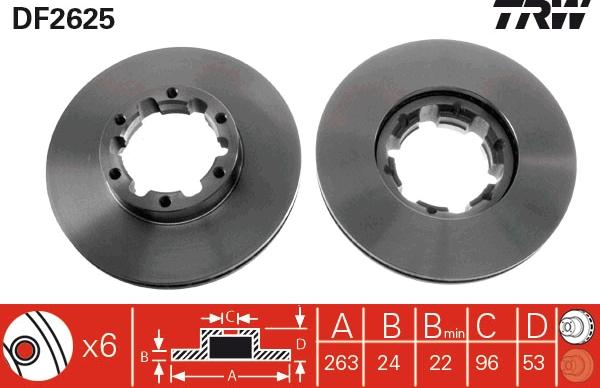 TRW DF2625 - Disc frana aaoparts.ro