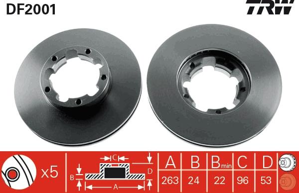 TRW DF2001 - Disc frana aaoparts.ro