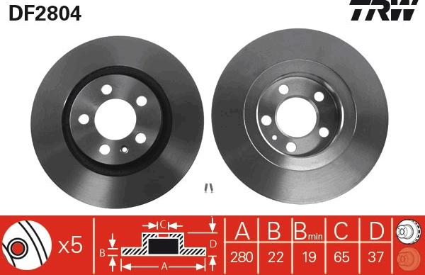 TRW DF2804 - Disc frana aaoparts.ro