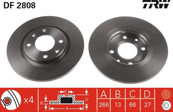 TRW DF2808 - Disc frana aaoparts.ro