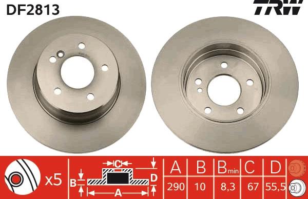 TRW DF2813 - Disc frana aaoparts.ro