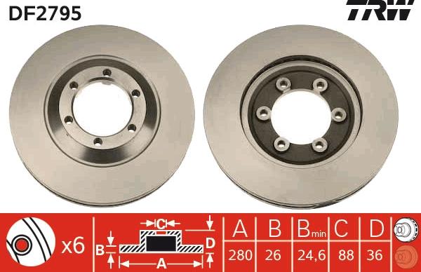 TRW DF2795 - Disc frana aaoparts.ro