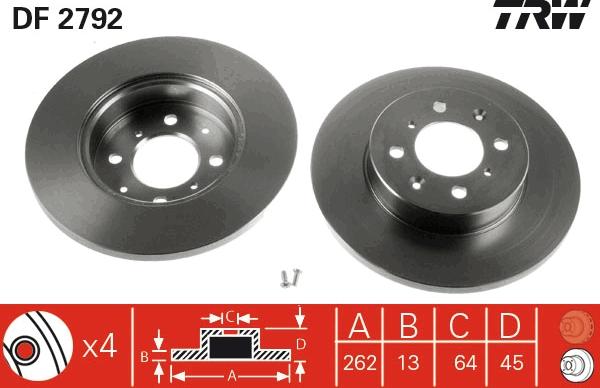 TRW DF2792 - Disc frana aaoparts.ro