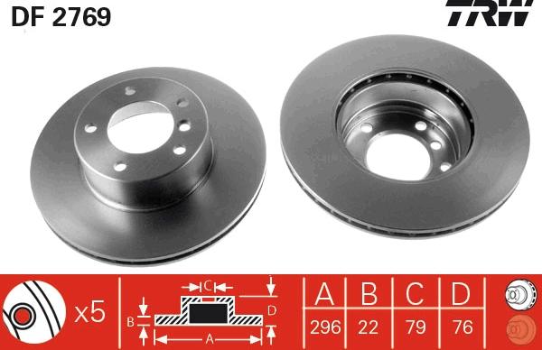 TRW DF2769 - Disc frana aaoparts.ro