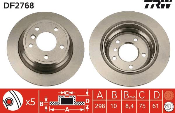 TRW DF2768 - Disc frana aaoparts.ro