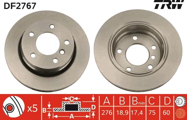 TRW DF2767 - Disc frana aaoparts.ro