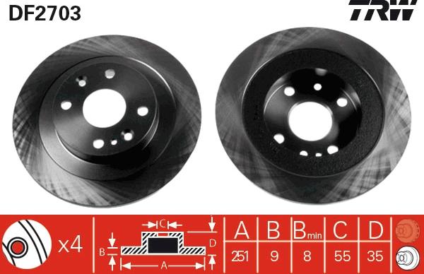 TRW DF2703 - Disc frana aaoparts.ro