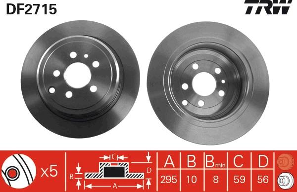 TRW DF2715 - Disc frana aaoparts.ro