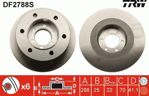 TRW DF2788S - Disc frana aaoparts.ro