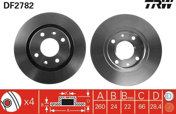 TRW DF2782 - Disc frana aaoparts.ro