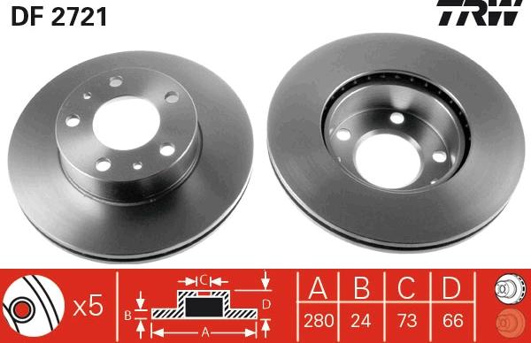 TRW DF2721 - Disc frana aaoparts.ro