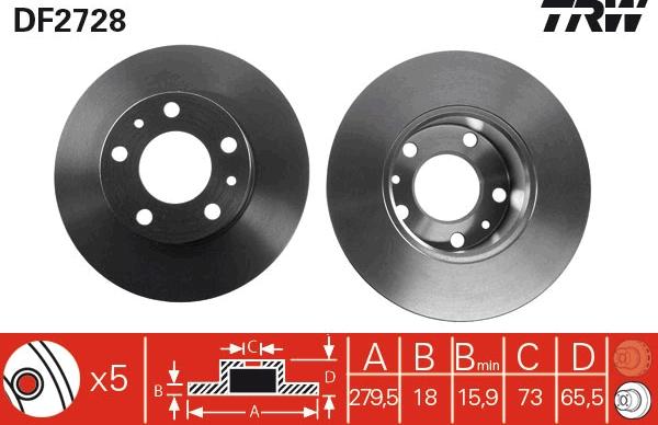 TRW DF2728 - Disc frana aaoparts.ro