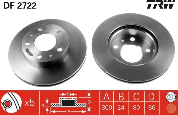 TRW DF2722 - Disc frana aaoparts.ro