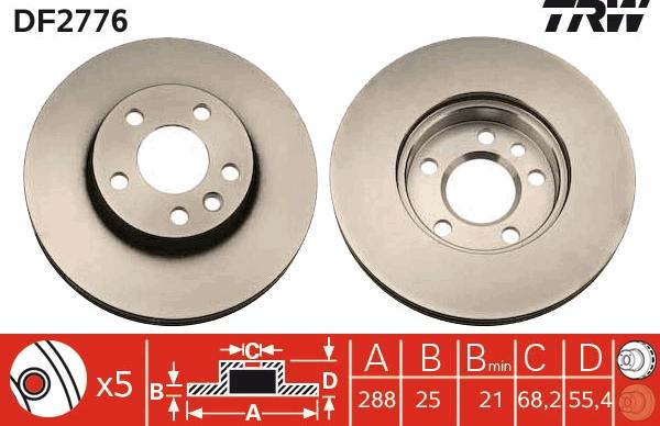 TRW DF2776 - Disc frana aaoparts.ro