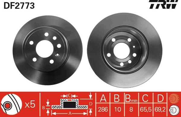 TRW DF2773 - Disc frana aaoparts.ro