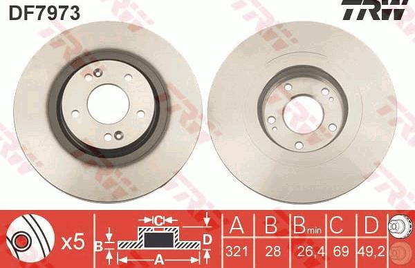 TRW DF7973 - Disc frana aaoparts.ro