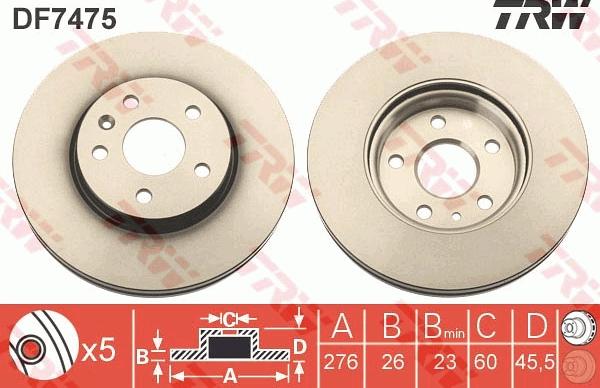 TRW DF7475 - Disc frana aaoparts.ro