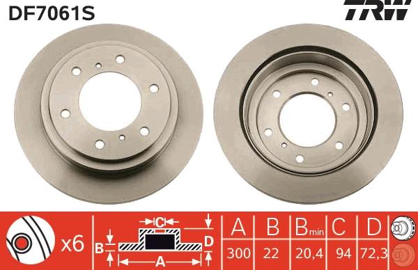 TRW DF7061S - Disc frana aaoparts.ro