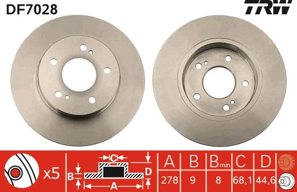 TRW DF7028 - Disc frana aaoparts.ro