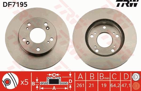 TRW DF7195 - Disc frana aaoparts.ro