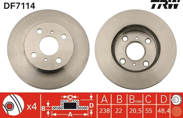 TRW DF7114 - Disc frana aaoparts.ro