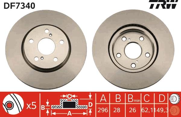 TRW DF7340 - Disc frana aaoparts.ro