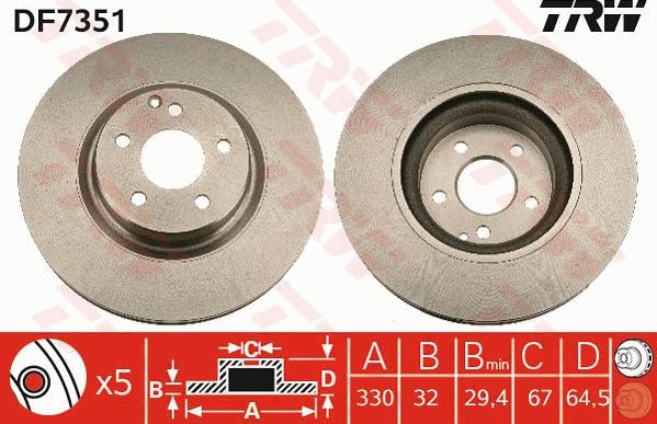 TRW DF7351 - Disc frana aaoparts.ro