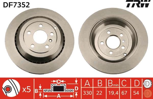 TRW DF7352 - Disc frana aaoparts.ro