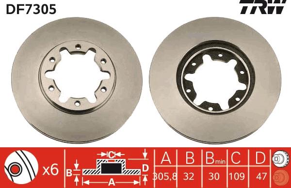 TRW DF7305 - Disc frana aaoparts.ro