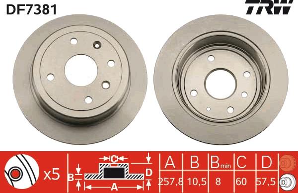 TRW DF7381 - Disc frana aaoparts.ro