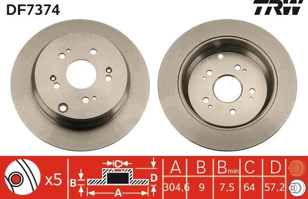 TRW DF7374 - Disc frana aaoparts.ro