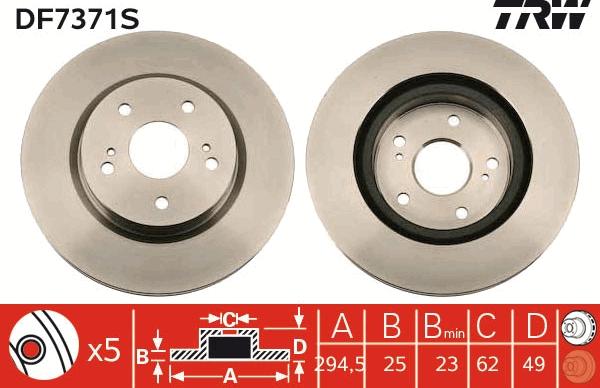 TRW DF7371S - Disc frana aaoparts.ro