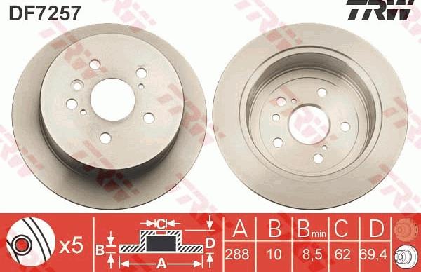 TRW DF7257 - Disc frana aaoparts.ro