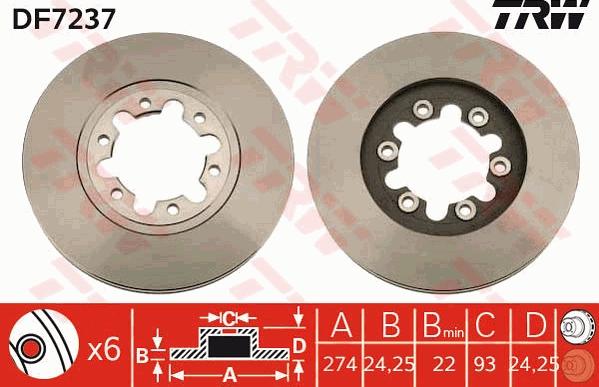 TRW DF7237 - Disc frana aaoparts.ro