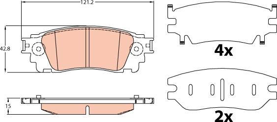 TRW GDB4459 - Set placute frana,frana disc aaoparts.ro