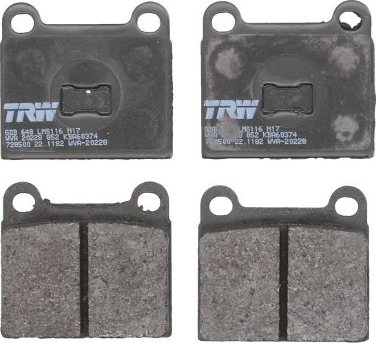 TRW GDB648 - Set placute frana,frana disc aaoparts.ro
