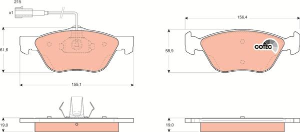 TRW GDB1445 - Set placute frana,frana disc aaoparts.ro