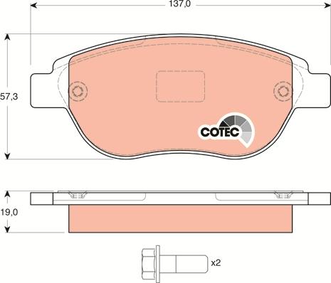 TRW GDB1464 - Set placute frana,frana disc aaoparts.ro